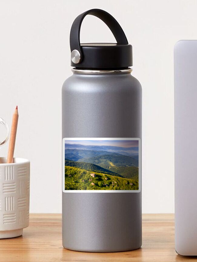 Thumbnail 1 of 3, Sticker, meadow with boulders in Carpathian mountains in summer designed and sold by mike-pellinni.