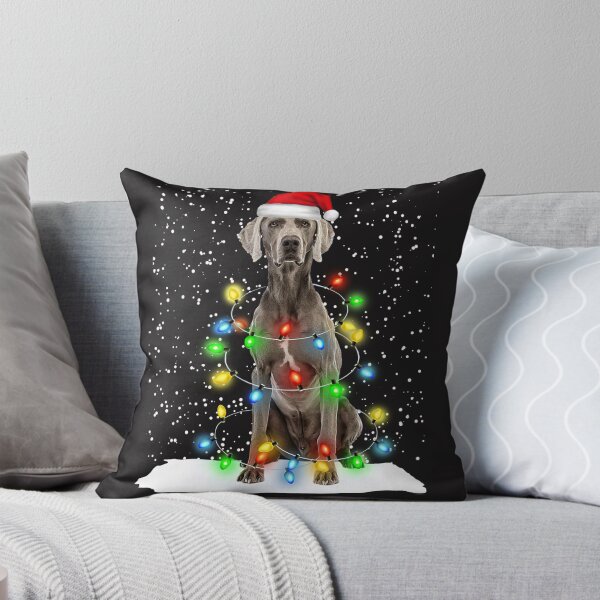 Item preview, Weimaraner Christmas Santa Hat Xmas Color Lights designed and sold by MasinDontrae.