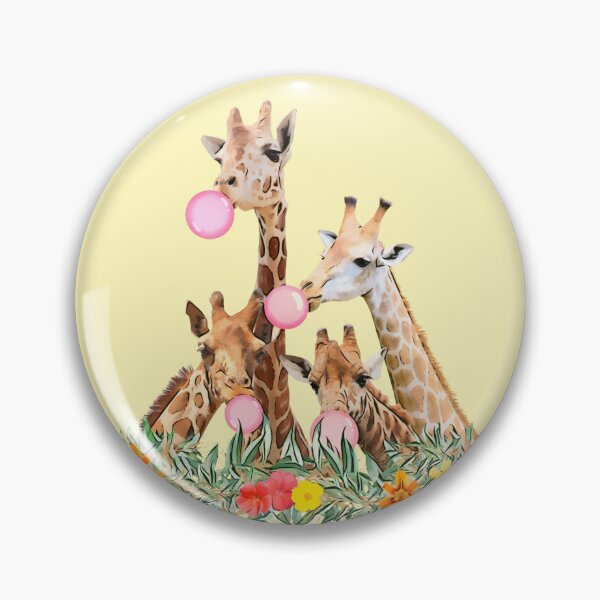 Item preview, Giraffe Pink Bubblegum Squad Cute Animal Watercolor Art Bundle Pack 1 designed and sold by Cawaiico.