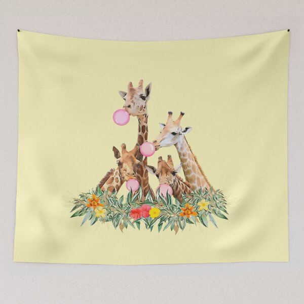 Item preview, Giraffe Pink Bubblegum Squad Cute Animal Watercolor Art Bundle Pack 1 designed and sold by Cawaiico.