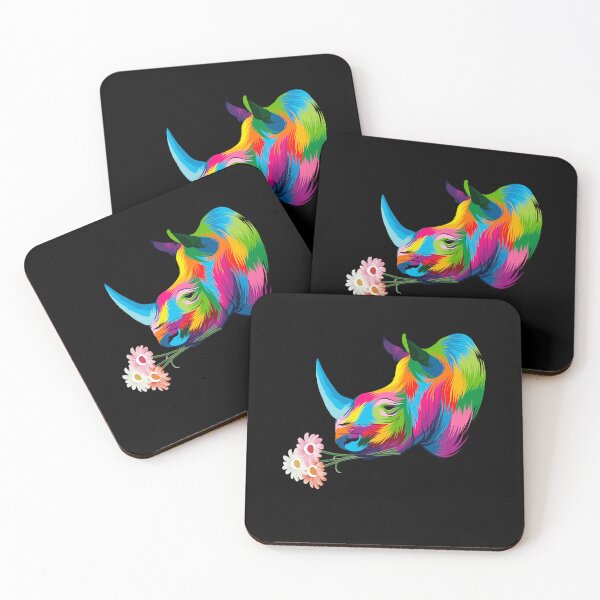 Item preview, Rhinoceros Rhino Colorful Rhinoceros Flower designed and sold by aaronbolser.