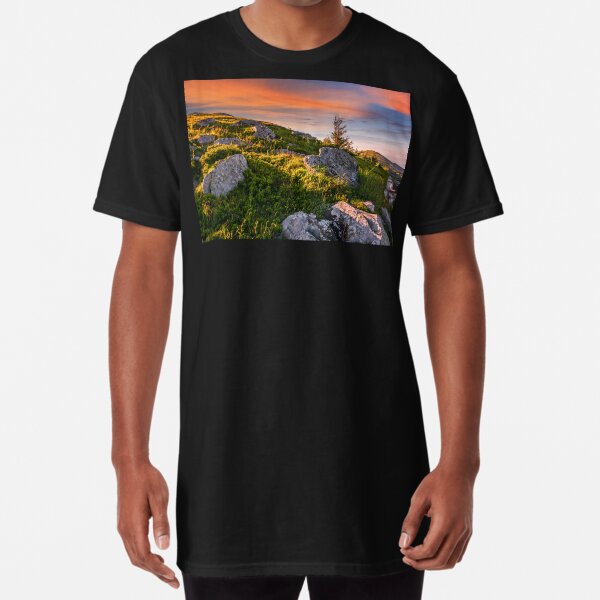 epic landscape in Carpathian high mountain ridge Long T-Shirt