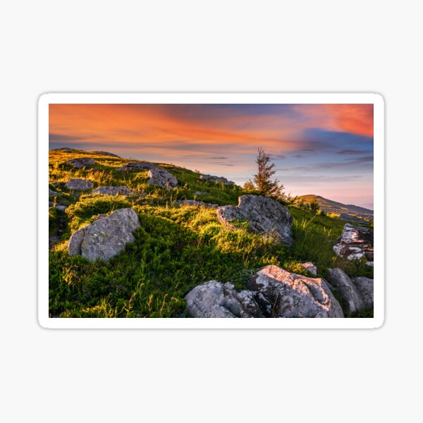 epic landscape in Carpathian high mountain ridge Sticker