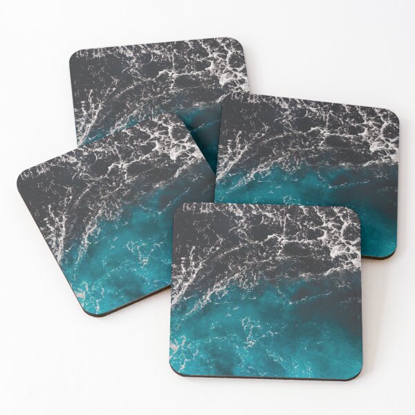 Item preview, Wavy foamy blue black ombre sea water Summer abstract designed and sold by PLdesign.
