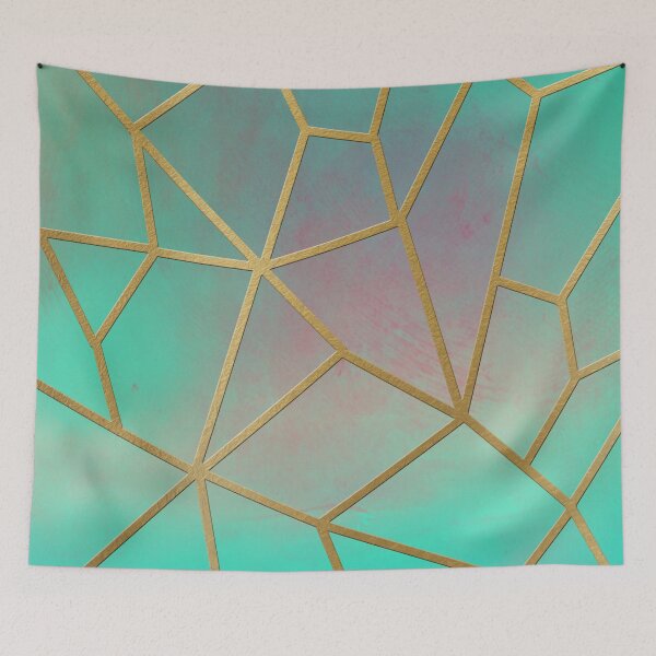 Item preview, Gold Ribbed Aqua Pastel designed and sold by frappechica.