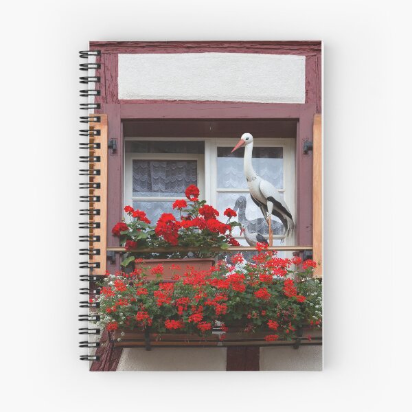 Item preview, Window with Stork Ornaments and Geraniums designed and sold by Yair Karelic.