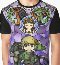 Camiseta gráfica Princesa Crepuscular Vitrales, Versión Púrpura