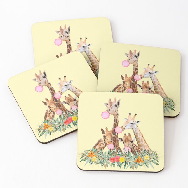Item preview, Giraffe Pink Bubblegum Squad Cute Animal Watercolor Art Bundle Pack 1 designed and sold by Cawaiico.