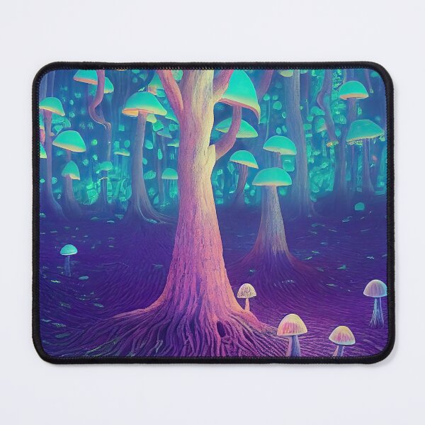 Item preview, Mushroom enchanted forest in neon lights designed and sold by mrlongfield.