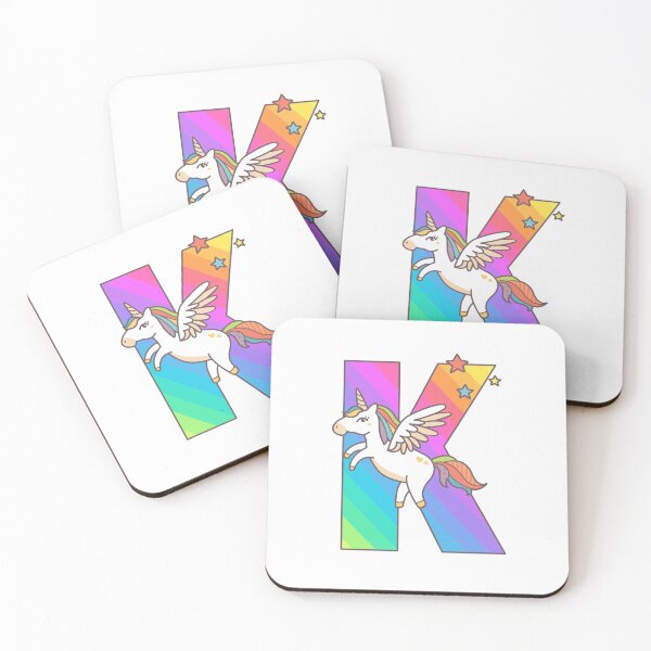 Item preview, Unicorn Monogram Letter K Initial Cute Birthday Gift designed and sold by Delightfully Cynical.