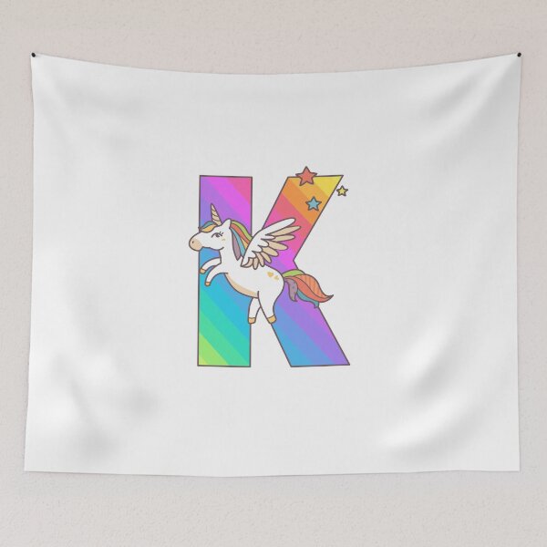 Item preview, Unicorn Monogram Letter K Initial Cute Birthday Gift designed and sold by Delightfully Cynical.