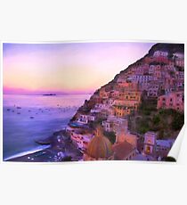 Twilight In Positano Italy Poster