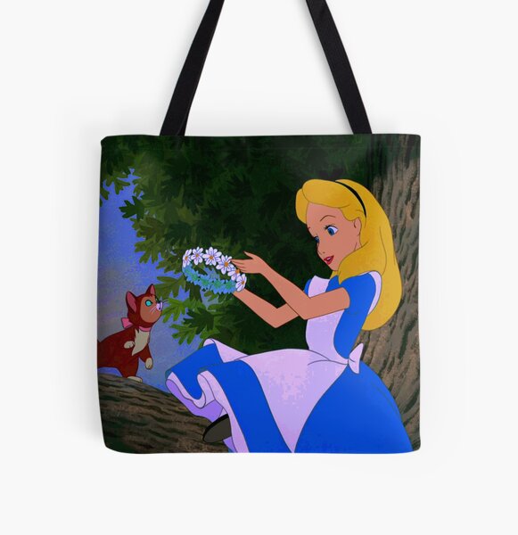 Alice in Wonderland Canvas Tote Bag Funny Cotton Reusable Tote Shoulder Bag  Present for Friends Fans Women Men