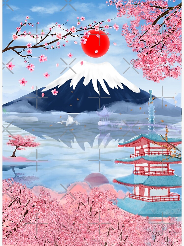 Affiche japonaise, joli art floral en fleurs de cerisier pour les amateurs  d'anime japonais | Poster