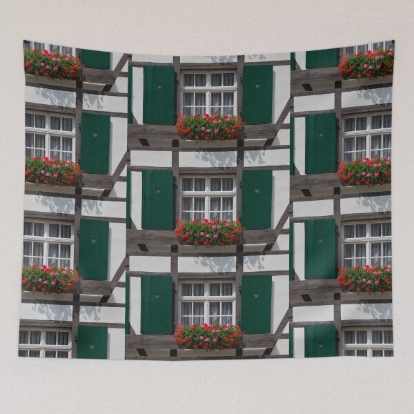 Item preview, Green Window with Geranium Flowers designed and sold by Yair Karelic.
