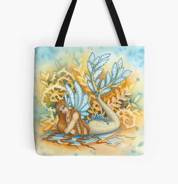 Nautical Fairy Mermaid All Over Print Tote Bag