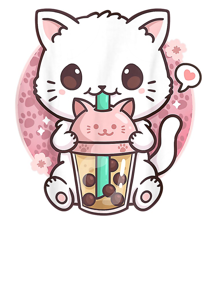 Cat Boba Tea Bubble Tea Anime Kawaii Neko for Girl Poster | Zazzle