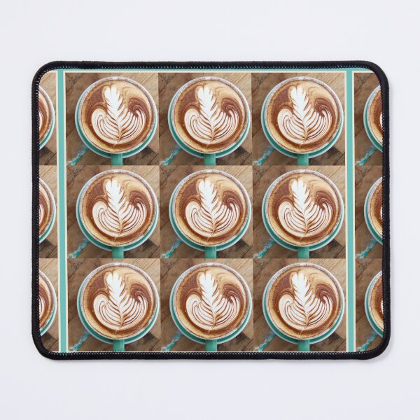 Item preview, Cappuccino Coffee in Jade Cups on whitewashed table - Grid Pattern - Vicki Hadfield - Australia designed and sold by Printable Pressies.