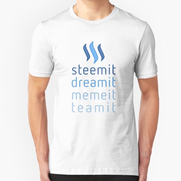 Steemit.com - Dream it, Meme It, Team it - Steemit! (Blue) Slim Fit T-Shirt
