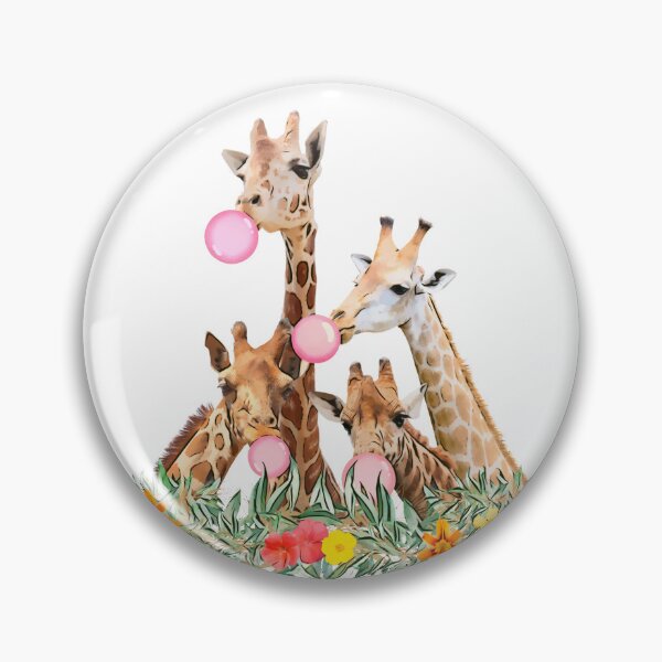 Item preview, Giraffe Pink Bubblegum Squad Cute Animal Watercolor Art Bundle Pack 2 designed and sold by Cawaiico.