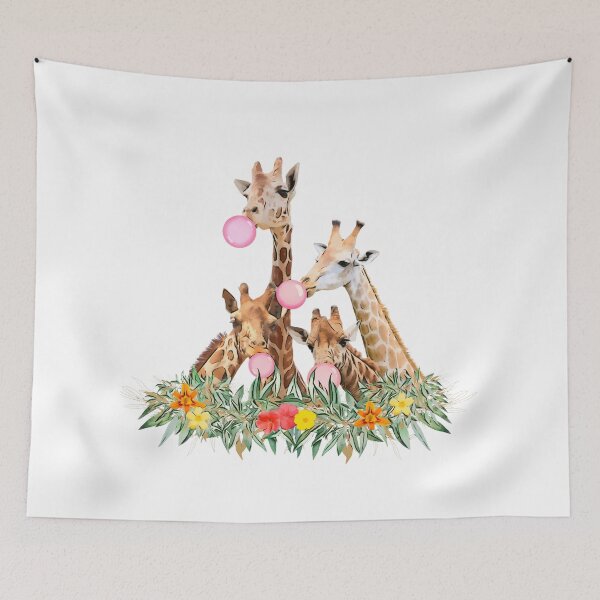 Item preview, Giraffe Pink Bubblegum Squad Cute Animal Watercolor Art Bundle Pack 2 designed and sold by Cawaiico.