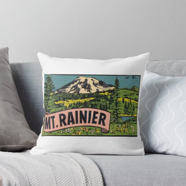 Item preview, Retro Mount Rainier Vintage Travel Decal Washington USA designed and sold by MeLikeyTees.