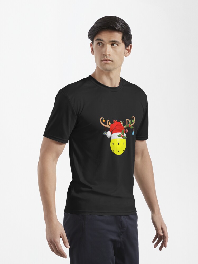 Discover Pickleball Xmas Gift Reindeer Santa Hat Pickleball Christmas Active T-Shirt