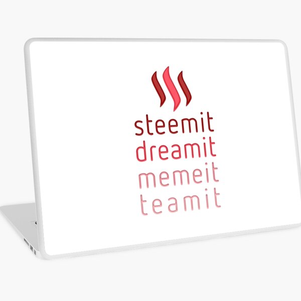 Steemit.com - Dream it, Meme It, Team it - Steemit! (Red) Laptop Skin