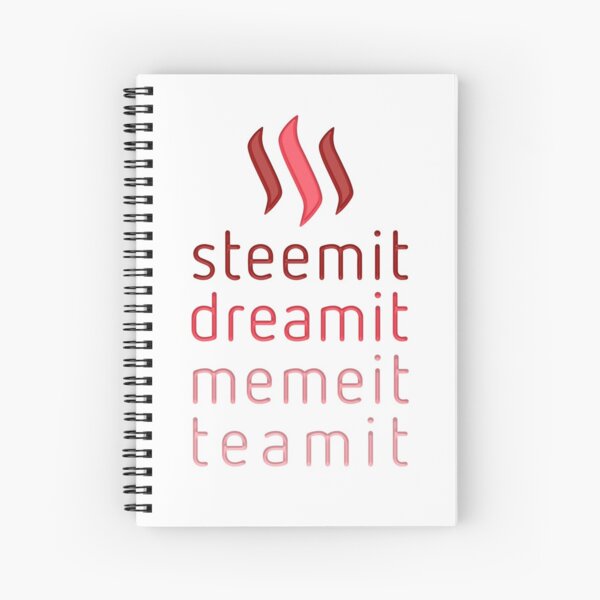 Steemit.com - Dream it, Meme It, Team it - Steemit! (Red) Spiral Notebook
