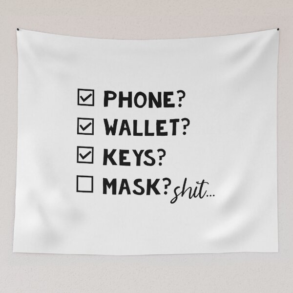 Item preview, Phone Wallet Keys Mask Checklist designed and sold by Moeez Javed.
