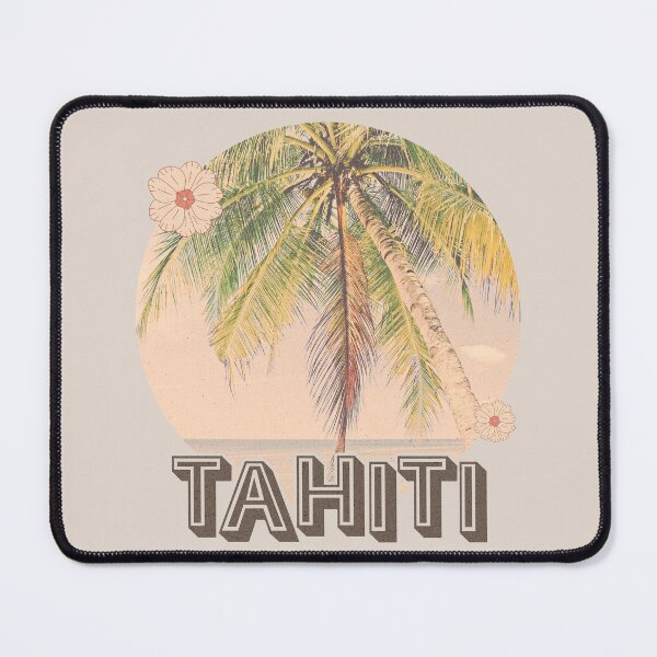 Item preview, Tahiti Palm Tree, Ocean and Flowers- French Polynesia designed and sold by madtoyman.