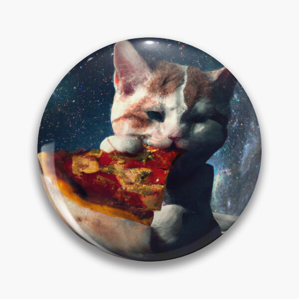 Item preview, Cute Space Kitty Eating Pizza Sticker designed and sold by ScorchMyShorts.