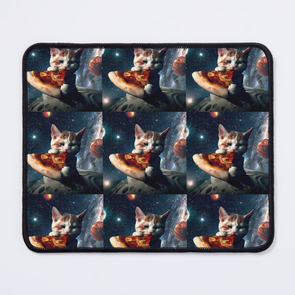 Item preview, Cute Space Kitty Eating Pizza Sticker designed and sold by ScorchMyShorts.