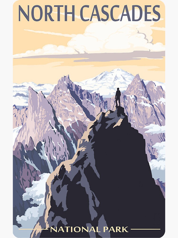 North Cascades National Park Washington State USA Travel Decal by MeLikeyTees