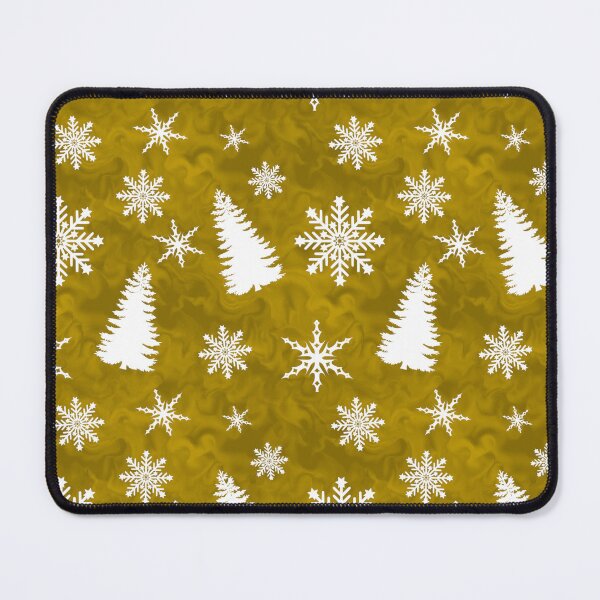 Item preview, White Christmas Tree Snowflake Design Gold Background designed and sold by AraljanFusion.