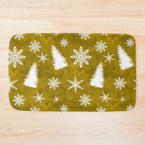 Item preview, White Christmas Tree Snowflake Design Gold Background designed and sold by AraljanFusion.
