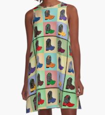 Texas Cowboy Roper Boots A-Line Dress