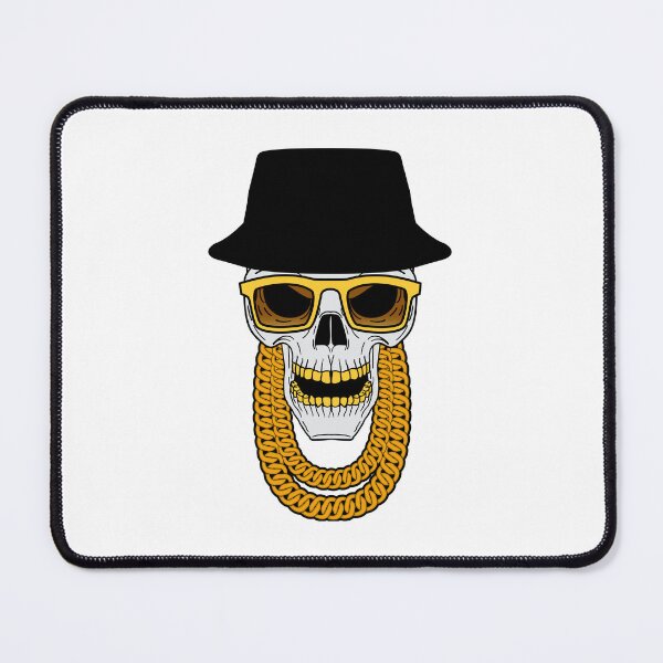 Item preview, Skull Rapper With A Gold Glass and Necklace tshirt & stickers designed and sold by Yassin KM.