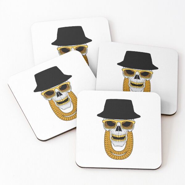 Item preview, Skull Rapper With A Gold Glass and Necklace tshirt & stickers  designed and sold by Yassin  KM.
