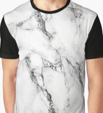Weisser Marmor Grafik T-Shirt