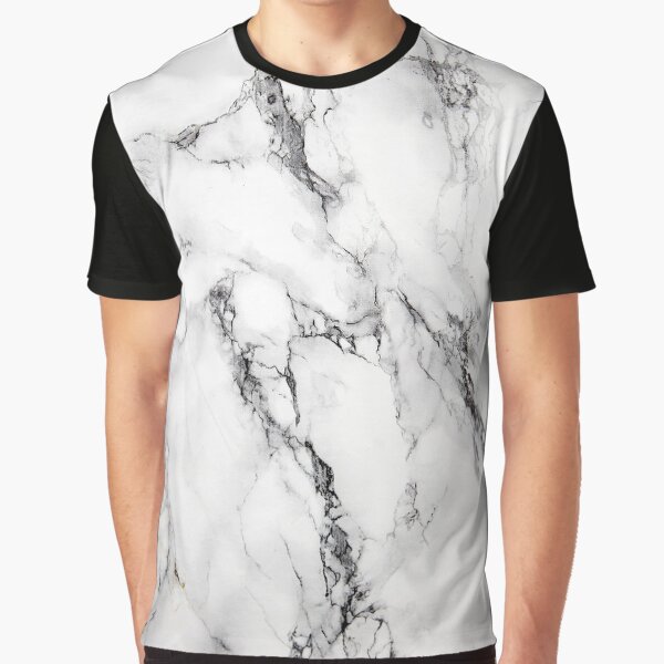 White Marble Graphic T-Shirt