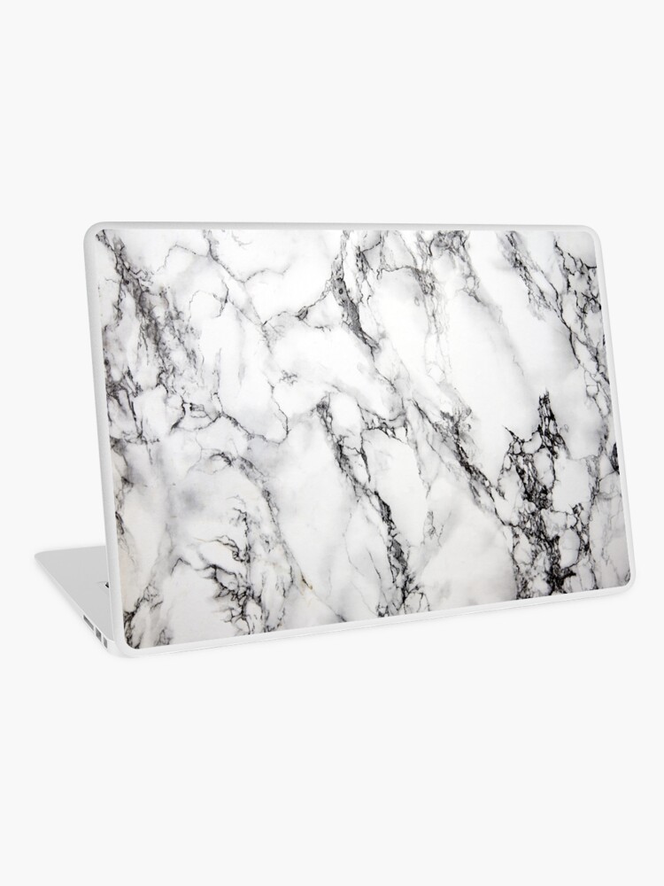 Thumbnail 1 of 2, Laptop Skin, White Marble Image designed and sold by artonwear.