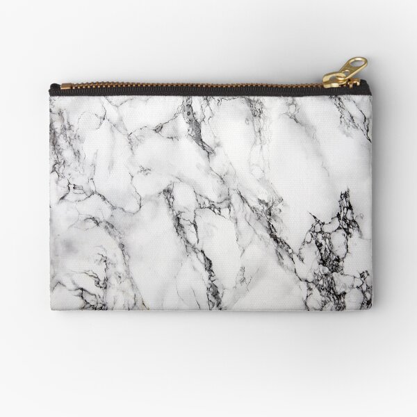 White Marble Zipper Pouch