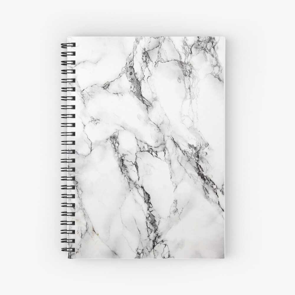 White Marble Image Spiral Notebook