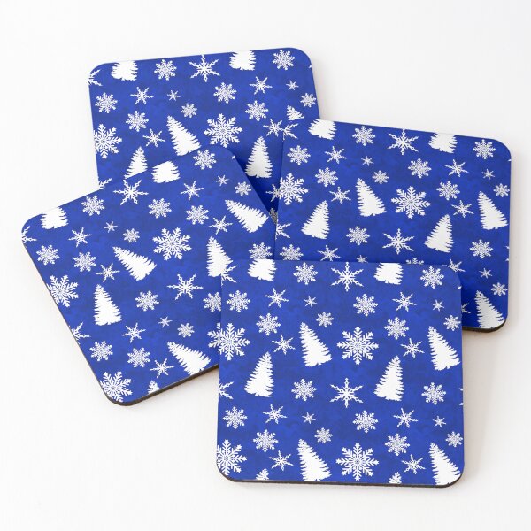 Item preview, White Christmas Tree Snowflake Design Blue Background designed and sold by AraljanFusion.