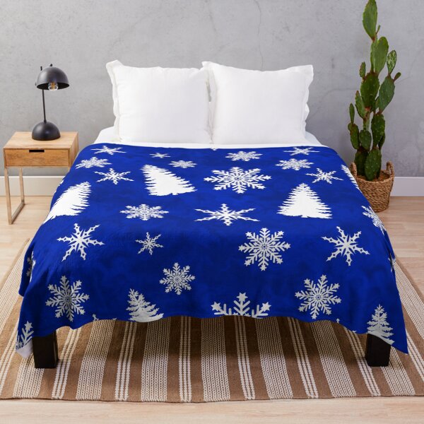 Item preview, White Christmas Tree Snowflake Design Blue Background designed and sold by AraljanFusion.