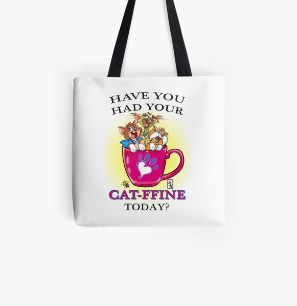 Cat-ffine Crazy! All Over Print Tote Bag