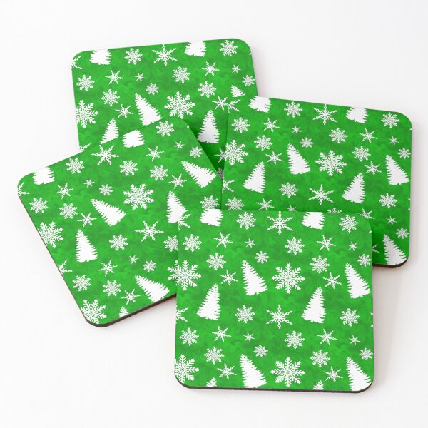 Item preview, White Christmas Tree Snowflake Design Green Background designed and sold by AraljanFusion.