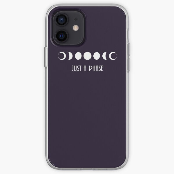 "Just a phase" moon phases iPhone Soft Case
