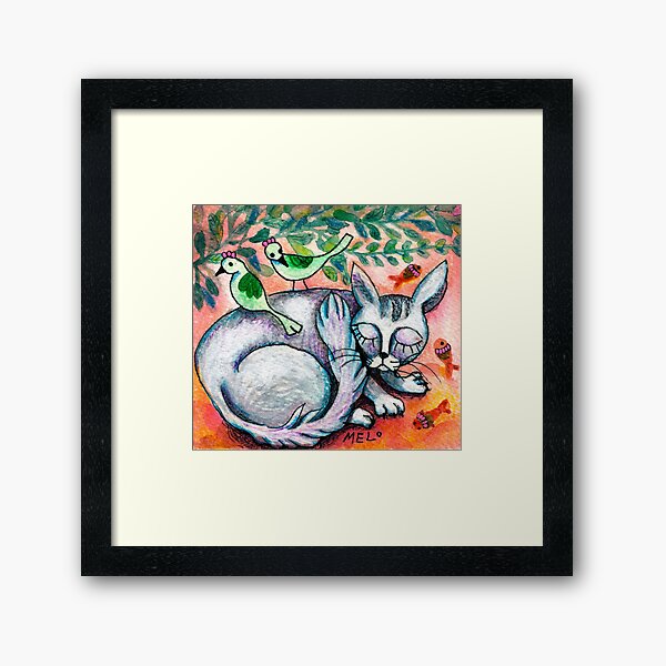 Sleepy Cat Framed Art Print